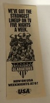 American Gladiators USA Network Tv Guide Vintage Print Ad  Tpa16 - $6.92