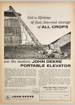 1958 Print Ad John Deere Portable Elevator Farmer Loads Corn into Silo Moline,IL - £14.10 GBP