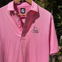 FootJoy FJ Golf Polo Shirt Adult Medium Athletic Fit Blue Tiburon Naples... - $19.79