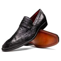 Salvatore Genuine Quill Ostrich Leather Slipon Black image 3