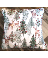 NEW Holly &amp; Moss Deer Green Pine Trees Cabin Throw Pillow 20 x 20 Hypoal... - €25,79 EUR