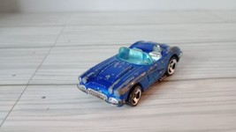 Hot Wheels &#39;58 Chevy Corvette Coupe Convertible Metallic Blue Hood Opens Loose - £1.54 GBP