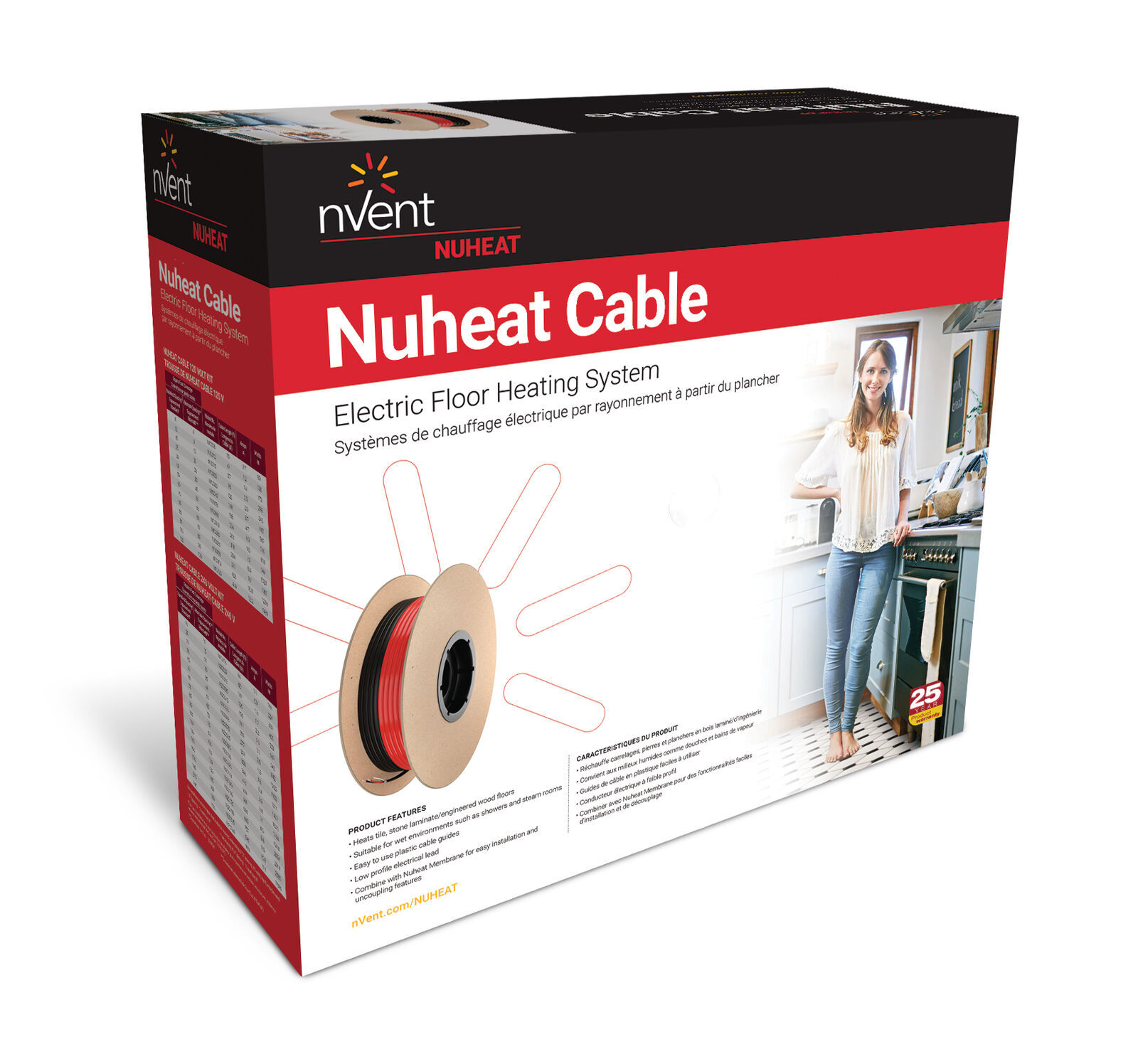 Primary image for nVent Nuheat Electric Radiant Floor Heating Cable 120V/ 240V for Underfloor Heat