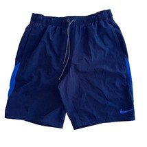 Nike Navy Blue Swim Trunks Four Way Stretch w Liner Drawstring Mens Medium - $14.99