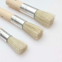 Lot of 3 Pcs Stencil Brushes Set Art Crafts Paint Brush Pure Natural Art... - $16.63