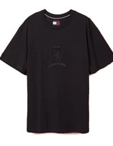 Tommy Hilfiger Festive Tonal Crest T-SHIRT - Black - £11.79 GBP