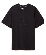 TOMMY HILFIGER FESTIVE TONAL CREST T-SHIRT - Black - £15.97 GBP