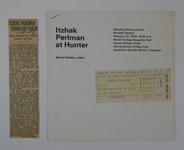 1972 Itzhak Perlman at Hunter Program 2 Pages Violinist Vintage - £19.41 GBP