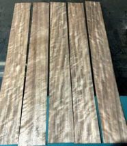 5 Pieces Stunning Quilted Walnut Raw Veneer 24&quot; x 3&quot; - $19.75