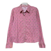 Lee Womens Pink Floral Button Long Sleeve Cotton Stretch Shirt/Top Size XL - £7.86 GBP