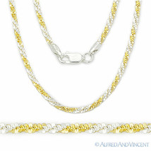2.2mm Roc Link 925 Sterling Silver 2-Tone 14k Gold-Plated Sparkle Chain Necklace - £28.81 GBP+