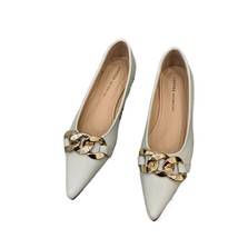New Spring Elegant Chain Flat Shoes Pointed Toe Flats Plus Size Female Women Foo - £30.64 GBP