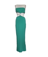 Green Strapless Cutout Maxi Dress Size Large - £59.17 GBP