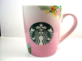 Starbucks coffee mug siren logo pink with tropical florals Thankful 2020 10 oz - £10.20 GBP