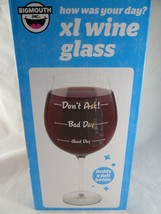 BigMouth Novelty Wine Glass Bottle How Was Your Day Holds Full Bottle of Wine - £19.28 GBP