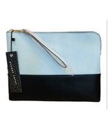 Street Level clutch purse zipper at top Blue Black New With Tags Strap O... - £9.92 GBP