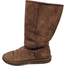 L.L. Bean Winter Snow Boots Brown Suede Leather Mid Calf Round Toe Womens Sz 11M - £24.72 GBP