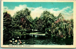 Scene In the Park Riverhead Long Island New York NY UNP 1920s WB Postcard Unused - £4.65 GBP