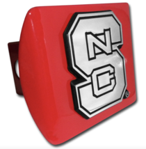 north carolina state emblem on red trailer hitch cover usa made - £63.20 GBP