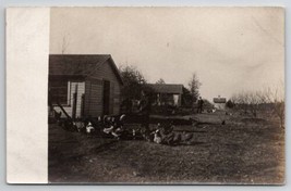 RPPC Homestead Scene Man Feeding the Chickens And Turkeys c1910 Postcard... - $8.95