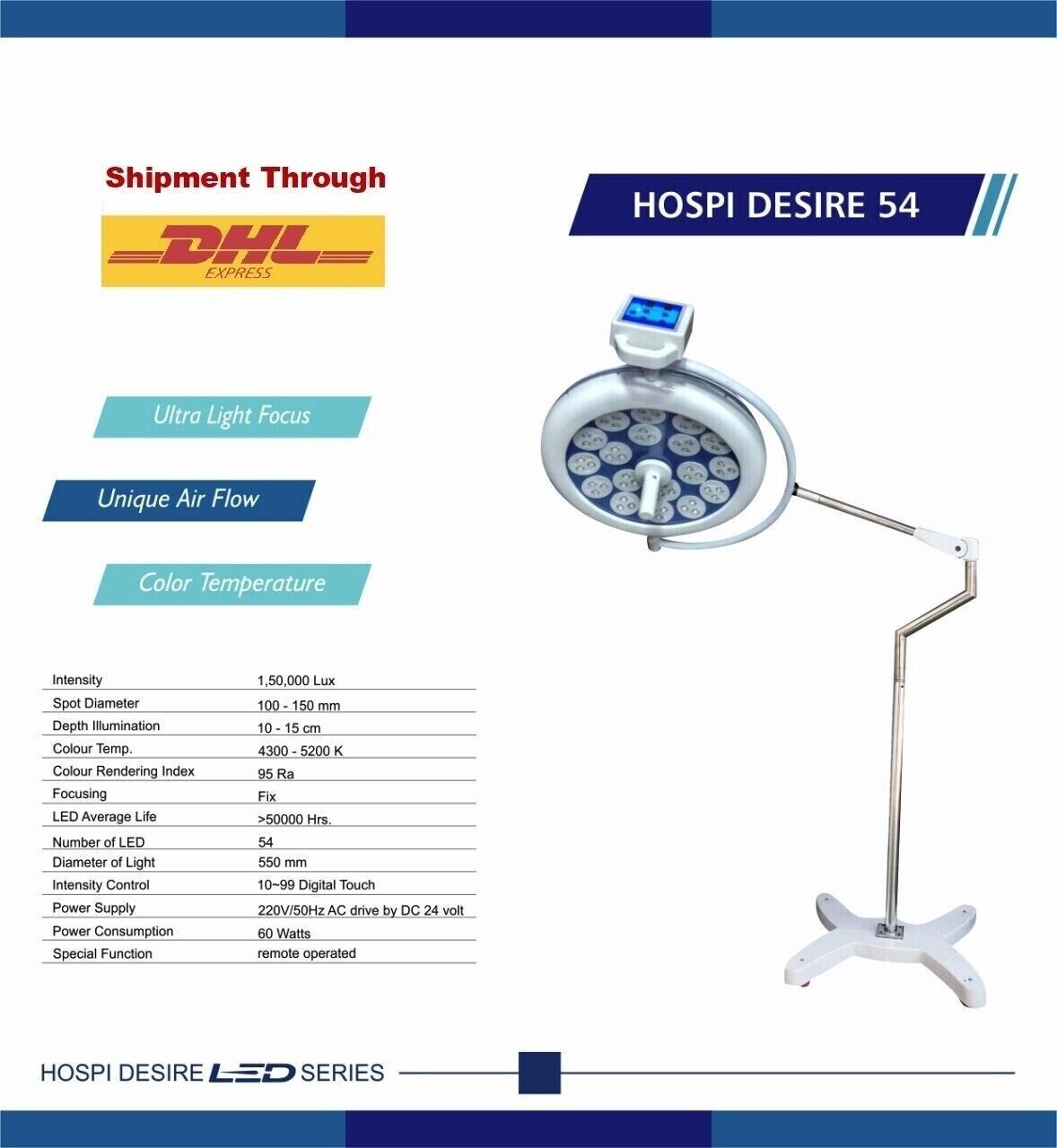 Primary image for Examination LED OT Light Surgical Operating Lamp Operation Theater Mobile Light