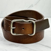 Emil Erwin Brown Thick Leather Signature Belt Size 32 Mens - $98.99