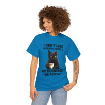 Halloween black cat coffee humor t shirt gift for her Unisex Heavy Cotton Tee - $17.30+
