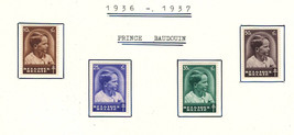 BELGIUM 1936-37 Semi-Postal Mint Hinged Stamps Scott # B180-83 &quot;Prince Baudouin&quot; - £0.86 GBP