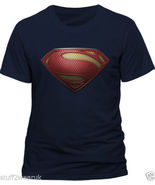 Official Superman Man of Steel Textured Logo T-Shirt Mens Blue - £13.76 GBP+
