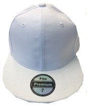 Premium Flex  Solid Plain Blank Fitted Cap - White - $13.36