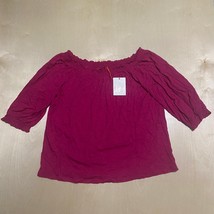 Knox Rose Size Small Women&#39;s Bishop 3/4 Sleeve Smocked Top Blouse Shirt Magenta - $19.60