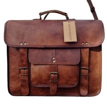 Brown 100 Leather Messenger Bag for Laptop Handmade Briefcase Satchel Mens Cross - $122.53