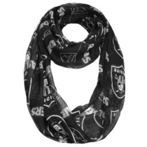 Las Vegas Raiders NFL Women&#39;s Sheer Infinity Scarf Team Color Logo - £13.42 GBP