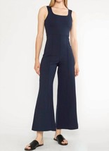 Ripley Rader ponte knit tank cropped wide leg jumpsuit in Navy - size M - £121.26 GBP