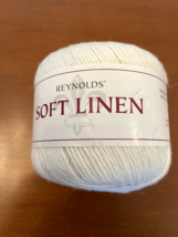 Discontinued Reynolds Soft Linen Worsted weight yarn clr 401 Ivory - $3.80
