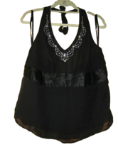 Lane Bryant Black Embellished Dressy Halter Top Plus Size 14W - £31.59 GBP