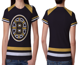 Boston Bruins Hockey Team Womens Printed T-Shirt Tee - £11.61 GBP+