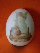 Guardian Angel And Children Porcelain Decorative Egg Vintage - $17.67