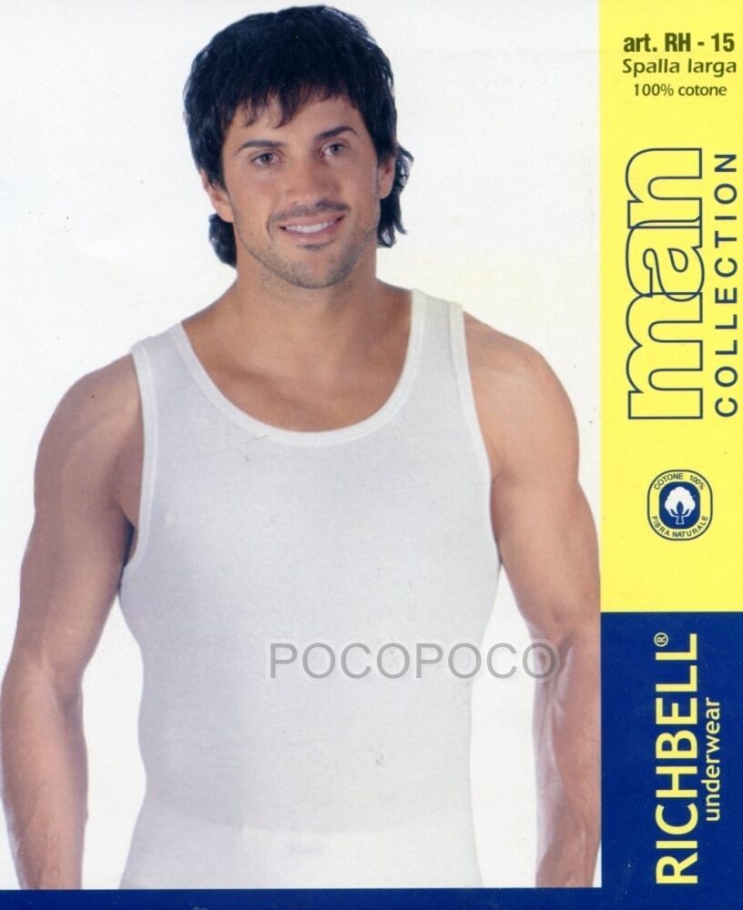 Men&#39;s Wide Shoulder Cotton Tank Top Richbell RH15 Underwear Tank Top - $5.52