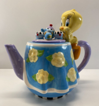 Vintage 1999 Tweety Bird Ceramic Teapot Warner Brothers Looney Tunes - £47.06 GBP