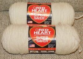 Lot 2 Red Heart Super Saver Aran 313 Yarn Worsted Crochet Knit 4ply 7oz NEW! - £11.62 GBP