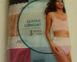 3 Jockey Elance Cotton Comfort French Briefs Size 9 Multi-color Style 94... - $17.80