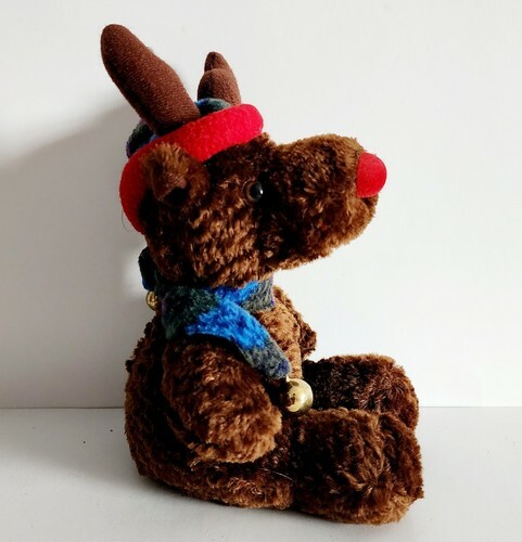 Plushland Reindeer Christmas Beanie Vintage 2000 Collectible Plush 7" PLSHY1 Item image 3