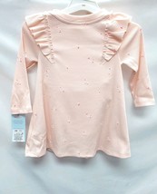 Toddler Girls 12M Floral Ruffle Ribbed Long Sleeve Dress - Cat & Jack Pink image 3