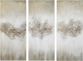Madison Park Wall Art Living Room Décor - Embellished Hand Painted, Taupe 3 Pc.. - £106.75 GBP