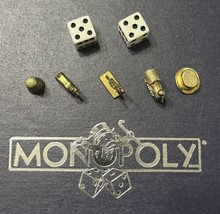 Monopoly Deluxe Anniversary Edition Replacement Pieces: 5 Gold Tokens 2 Dice - £7.32 GBP