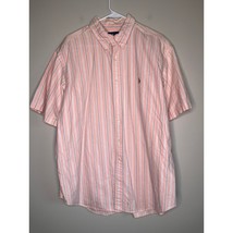 2000s Ralph Lauren Peach Pink Blue Stripe Old Money Prep Country Club Sh... - $28.00