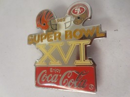 Coca-Cola Super Bowl Xvi 1982 Cincinnati Bengals Vs San Francisco 49s Lapel Pin - £5.53 GBP