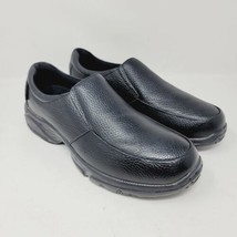 Propet Men&#39;s Loafers Size 8.5 M Pebbled Black Leather Casual Shoes  - $53.87