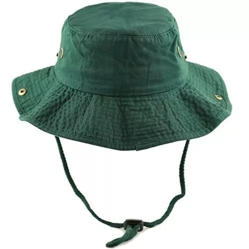 Boonie Bucket Hat Cap 100% Cotton Fishing Safari Summer sun (greeni) S/M - £11.73 GBP